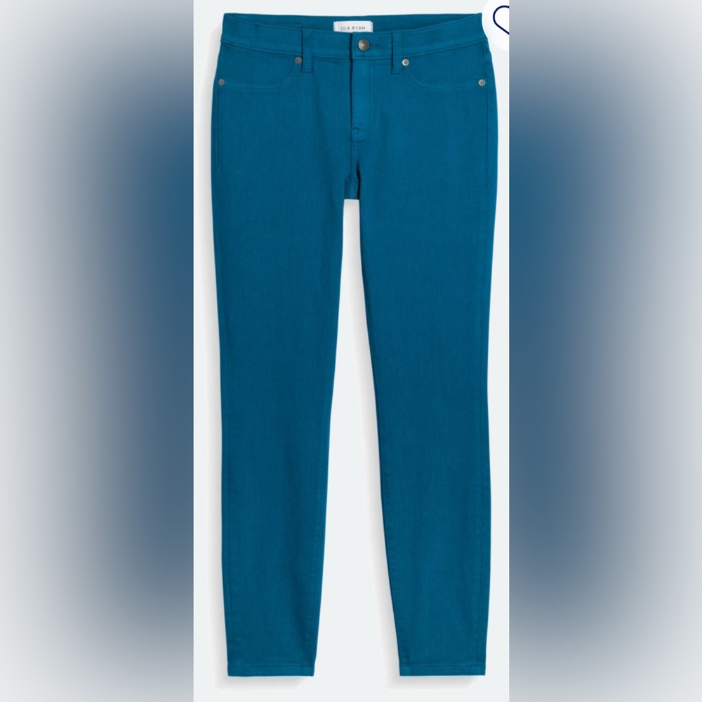 LILA RYAN Liza Teal Green Skinny Jeans - Size 12, Inseam 28”